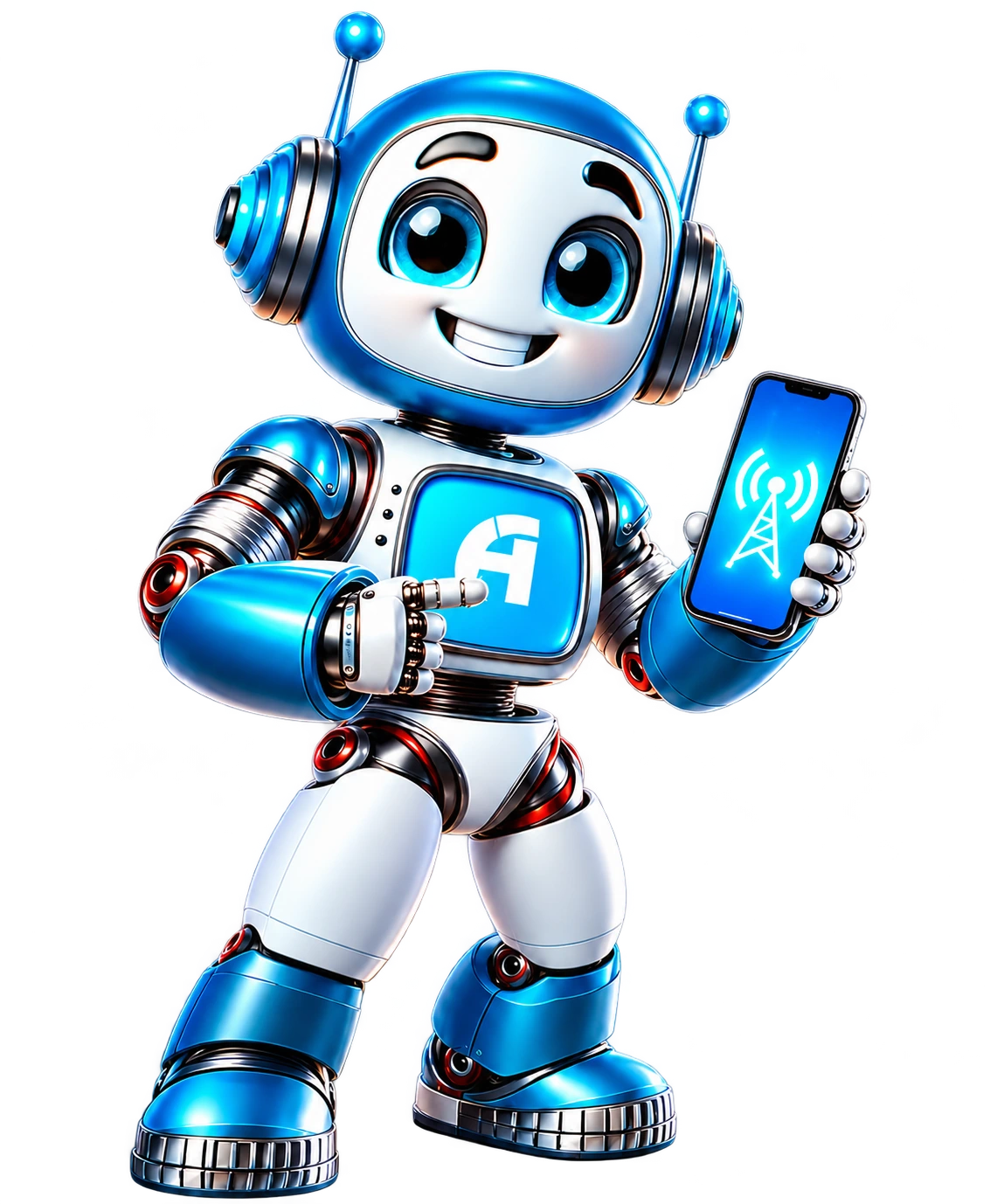 Mascote Alltec com celular